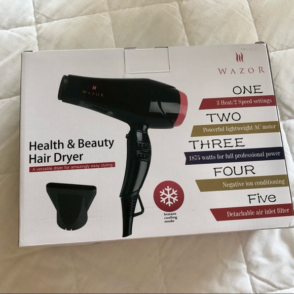 WAZOR Hair Dryer 1875W Ceramic Ionic Lightweight Powerful AC Low noise - Picture 2 of 8